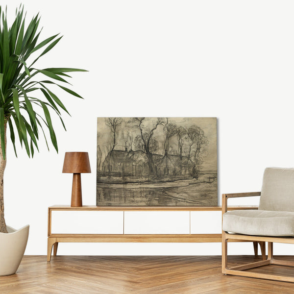 Quadro Stampa su Tela con Telaio in Legno Piet Mondrian - Farm Near Duivendrecht
