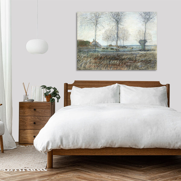 Quadro Stampa su Tela con Telaio in Legno Piet Mondrian - Three Tall Trees in the Foreground