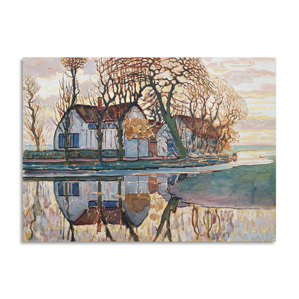 Quadro Stampa su Tela con Telaio in Legno Piet Mondrian - Farm near Duivendrecht