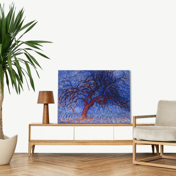 Quadro Stampa su Tela con Telaio in Legno Piet Mondrian - The Red Tree