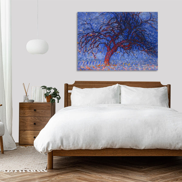 Quadro Stampa su Tela con Telaio in Legno Piet Mondrian - The Red Tree
