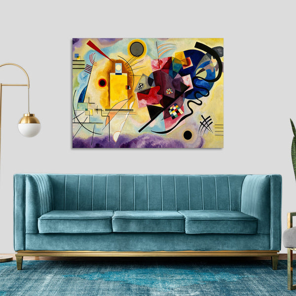 Quadro Stampa su Tela con Telaio in Legno Wassily Kandinsky - Yellow, Red & Blue