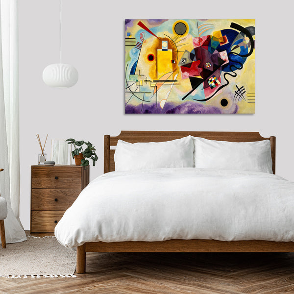 Quadro Stampa su Tela con Telaio in Legno Wassily Kandinsky - Yellow, Red & Blue