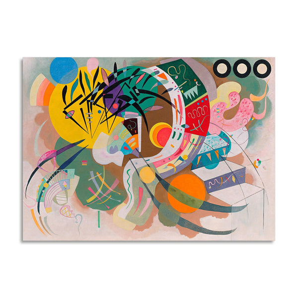 Quadro Stampa su Tela con Telaio in Legno Wassily Kandinsky - Dominant Curve
