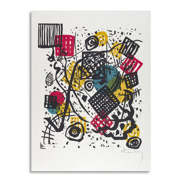 Quadro Stampa su Tela con Telaio in Legno Wassily Kandinsky - Small Worlds V