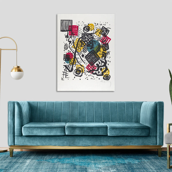 Quadro Stampa su Tela con Telaio in Legno Wassily Kandinsky - Small Worlds V