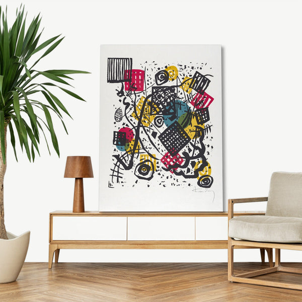 Quadro Stampa su Tela con Telaio in Legno Wassily Kandinsky - Small Worlds V