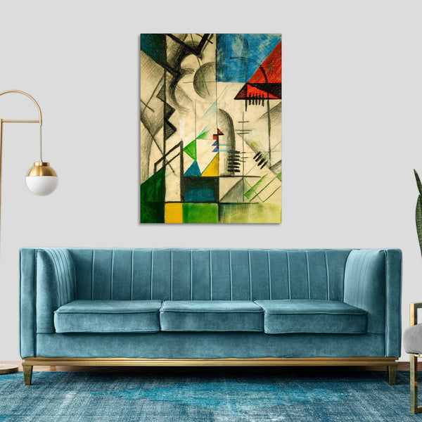 Quadro Stampa su Tela con Telaio in Legno Wassily Kandinsky - Formen