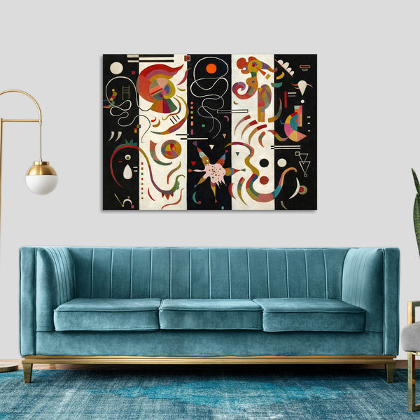 Quadro Stampa su Tela con Telaio in Legno Wassily Kandinsky - Striped
