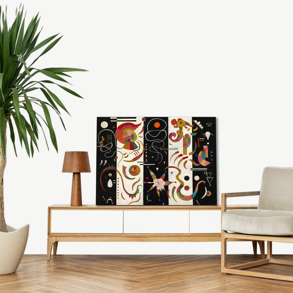 Quadro Stampa su Tela con Telaio in Legno Wassily Kandinsky - Striped
