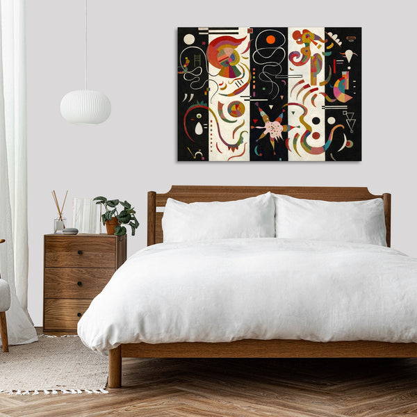 Quadro Stampa su Tela con Telaio in Legno Wassily Kandinsky - Striped