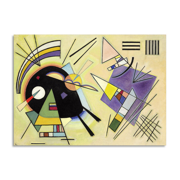 Quadro Stampa su Tela con Telaio in Legno Wassily Kandinsky - Nero e viola