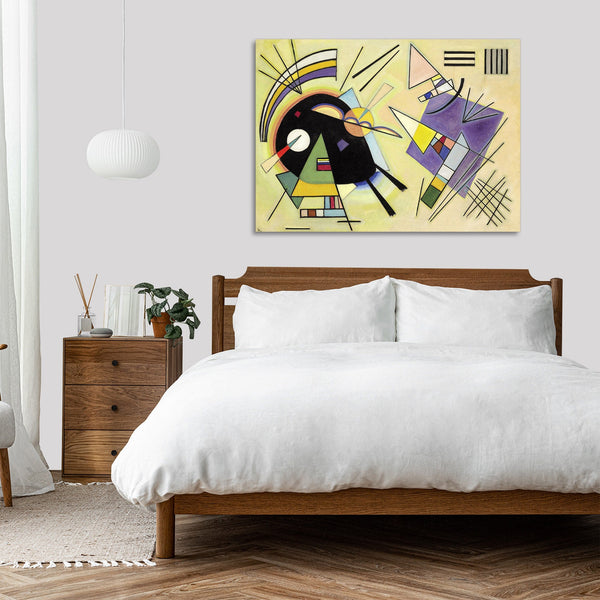 Quadro Stampa su Tela con Telaio in Legno Wassily Kandinsky - Nero e viola