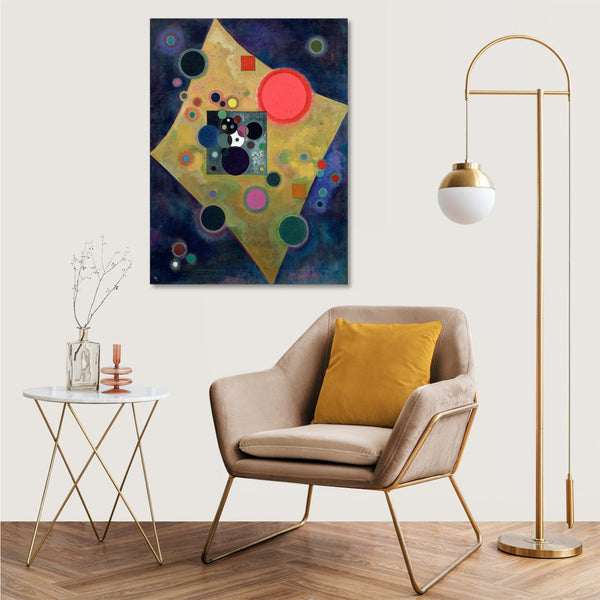 Quadro Stampa su Tela con Telaio in Legno Wassily Kandinsky - Pink Accent