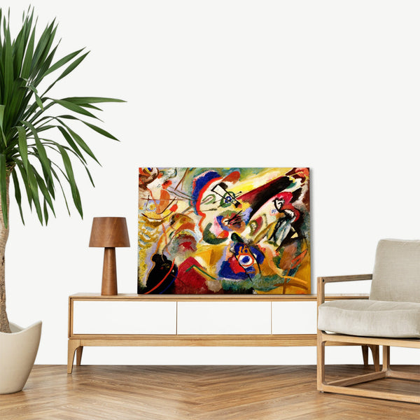 Quadro Stampa su Tela con Telaio in Legno Wassily Kandinsky - Fragment II for Composition VII