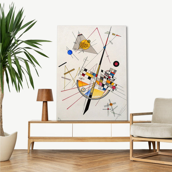Quadro Stampa su Tela con Telaio in Legno Wassily Kandinsky - Delicate Tension