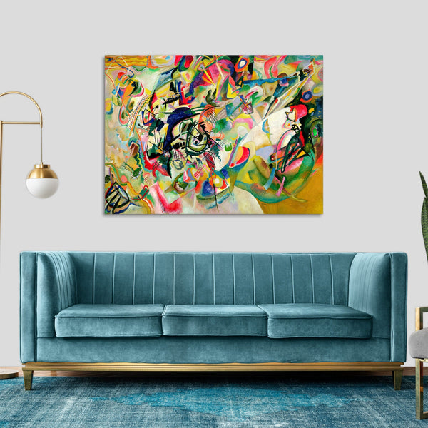 Quadro Stampa su Tela con Telaio in Legno Wassily Kandinsky - Composition No. 7