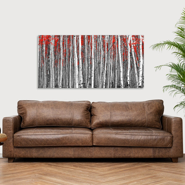 Quadro Stampa su Tela con Telaio in Legno paesaggio bosco