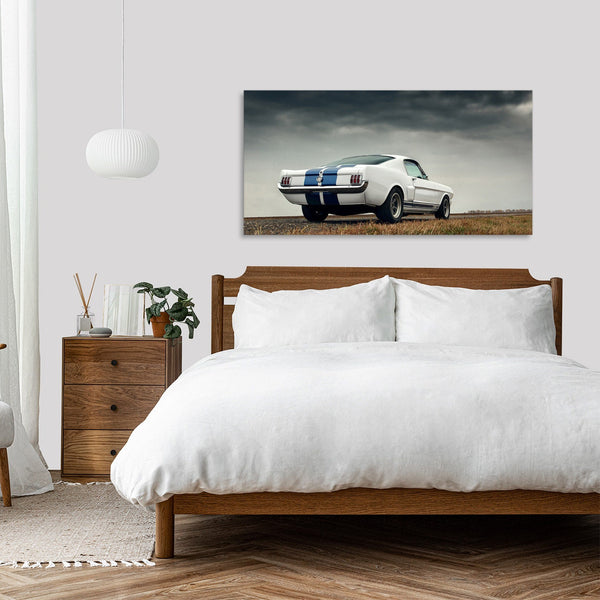 Quadro Stampa su Tela con Telaio in Legno auto muscle car