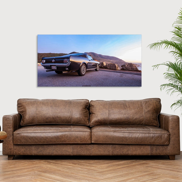 Quadro Stampa su Tela con Telaio in Legno auto muscle car