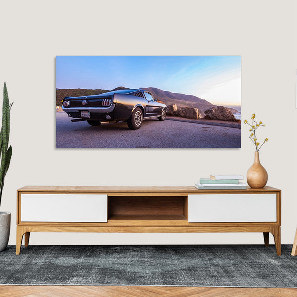 Quadro Stampa su Tela con Telaio in Legno auto muscle car