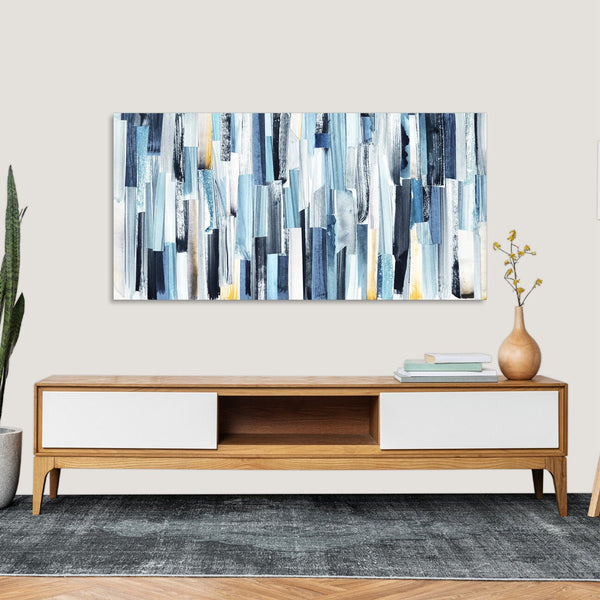 Quadro Stampa su Tela con Telaio in Legno astratto moderno