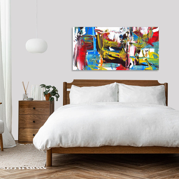 Quadro Stampa su Tela con Telaio in Legno astratto moderno