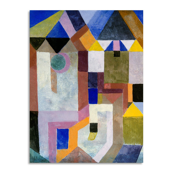 Quadro Stampa su Tela con Telaio in Legno Paul Klee - Colorful Architecture