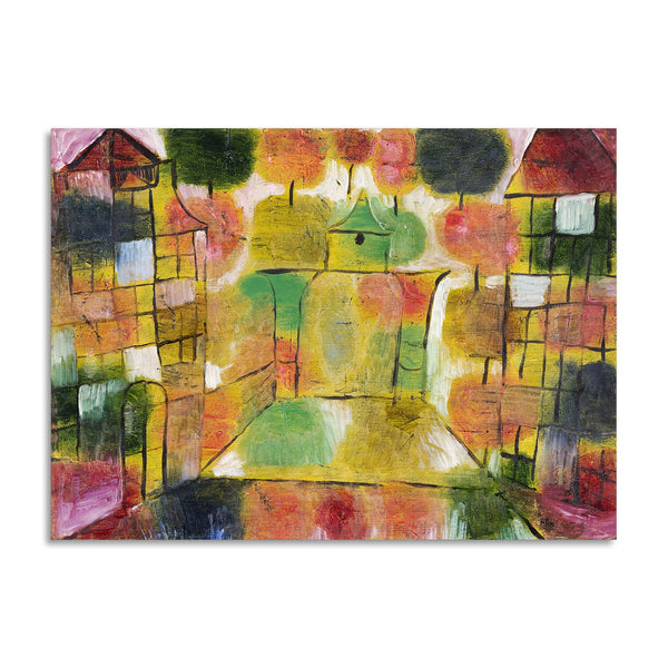 Quadro Stampa su Tela con Telaio in Legno Paul Klee - Tree and Architecture–Rhythms