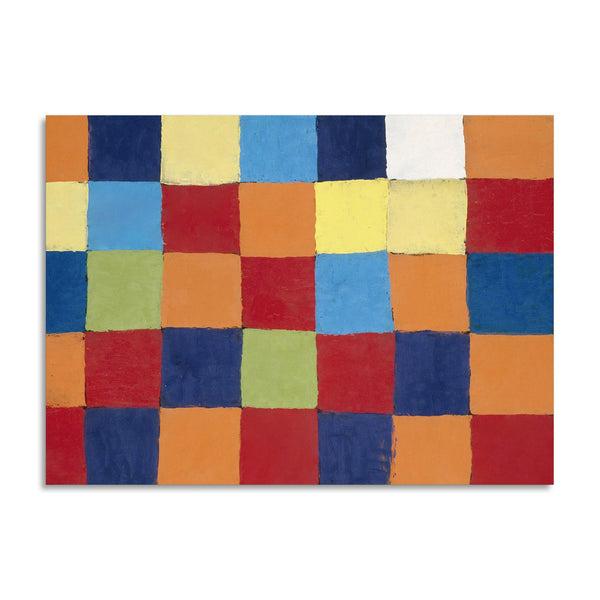 Quadro Stampa su Tela con Telaio in Legno Paul Klee - “Qu 1” color chart
