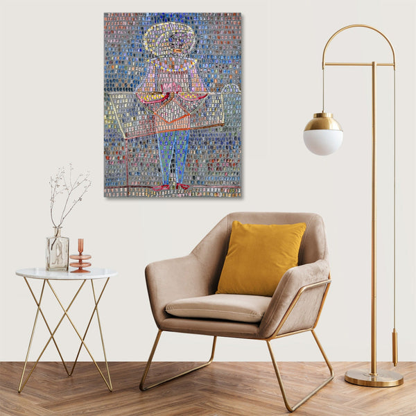 Quadro Stampa su Tela con Telaio in Legno Paul Klee - Boy in Fancy Dress