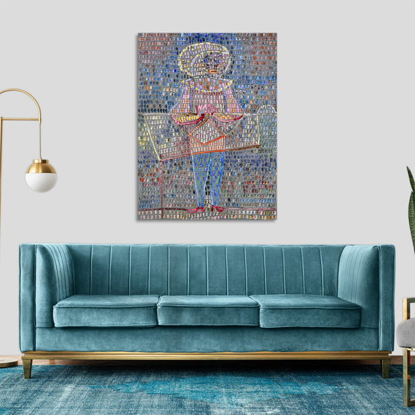 Quadro Stampa su Tela con Telaio in Legno Paul Klee - Boy in Fancy Dress
