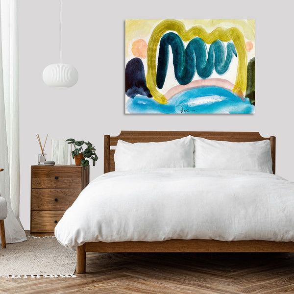 Quadro Stampa su Tela con Telaio in Legno Arthur Dove - Pond in Sunlight