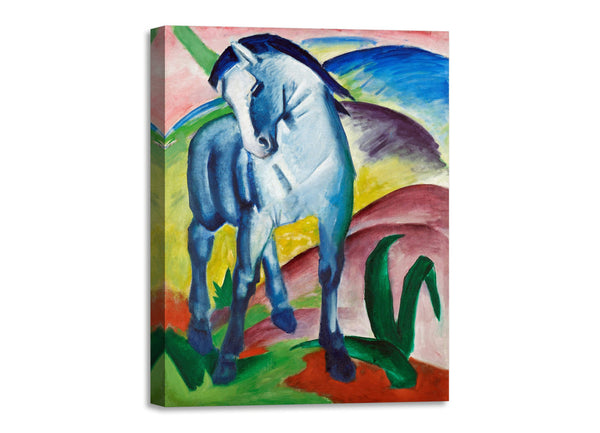 Quadro Stampa su Tela con Telaio in Legno Franz Marc - Blue Horse I