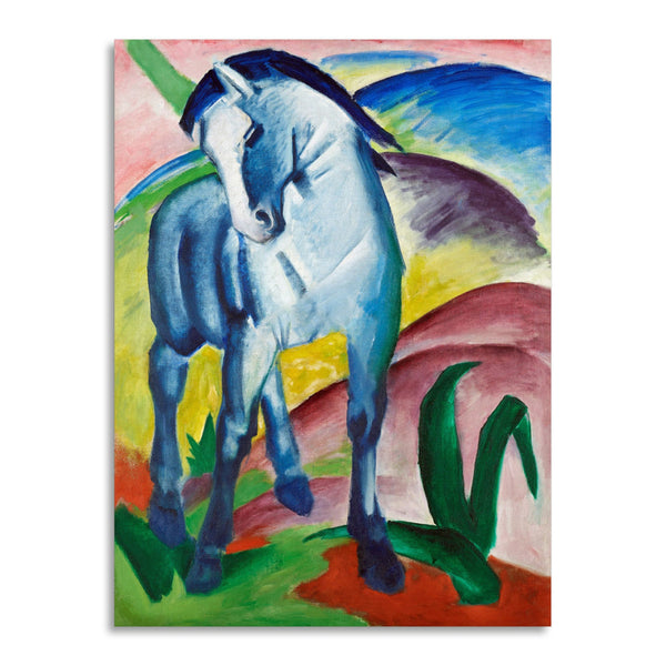 Quadro Stampa su Tela con Telaio in Legno Franz Marc - Blue Horse I