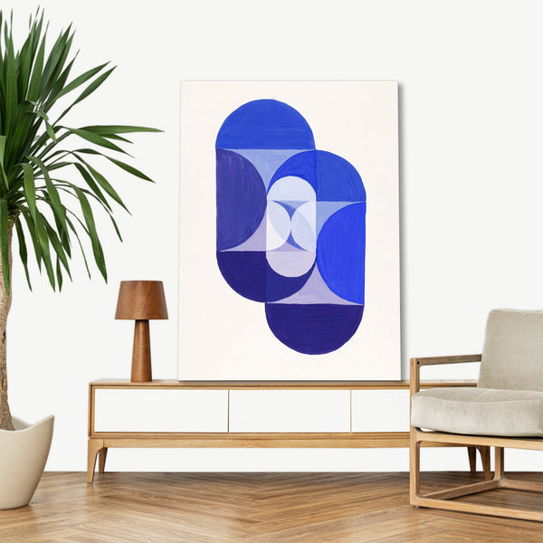Quadro Stampa su Tela con Telaio in Legno Joseph Schillinger - Key Blue