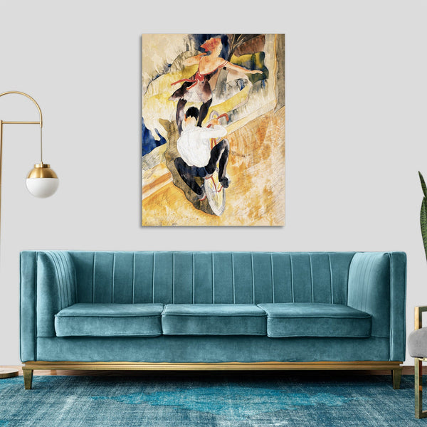 Quadro Stampa su Tela con Telaio in Legno Charles Demuth - Bicycle Acrobats