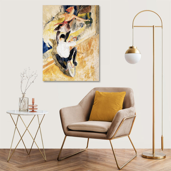 Quadro Stampa su Tela con Telaio in Legno Charles Demuth - Bicycle Acrobats