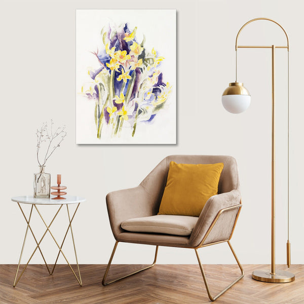 Quadro Stampa su Tela con Telaio in Legno Charles Demuth - Small Daffodils