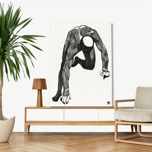 Quadro Stampa su Tela con Telaio in Legno Reijer Stolk - Anatomical study of a man’s neck, arm and leg muscles