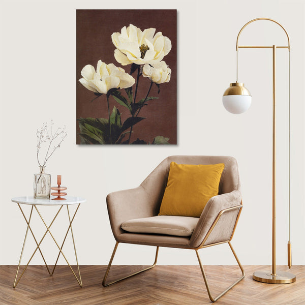 Quadro Stampa su Tela con Telaio in Legno Kazumasa Ogawa - Peony