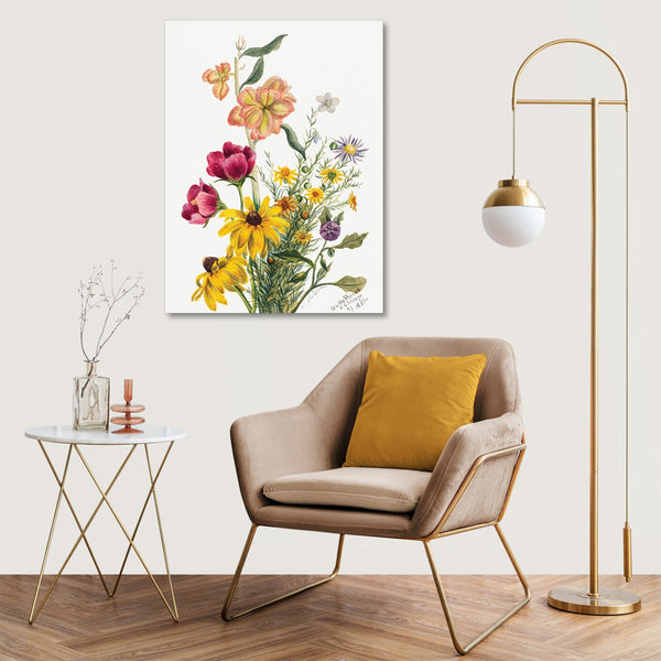 Quadro Stampa su Tela con Telaio in Legno Mary Vaux Walcott - Group of Flowers