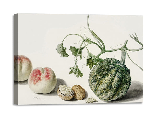 Quadro Stampa su Tela con Telaio in Legno Michiel van Huysum - Calabash and Fruits