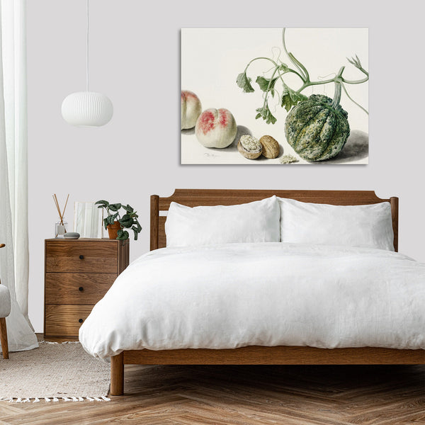 Quadro Stampa su Tela con Telaio in Legno Michiel van Huysum - Calabash and Fruits