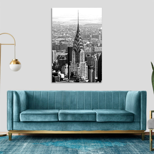 Quadro Stampa su Tela con Telaio in legno panorama new york