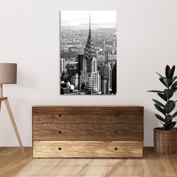 Quadro Stampa su Tela con Telaio in legno panorama new york