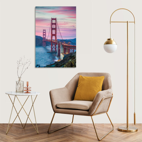 Quadro Stampa su Tela con Telaio in legno panorama san francisco