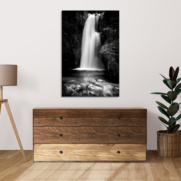 Quadro Stampa su Tela con Telaio in legno panorama cascata