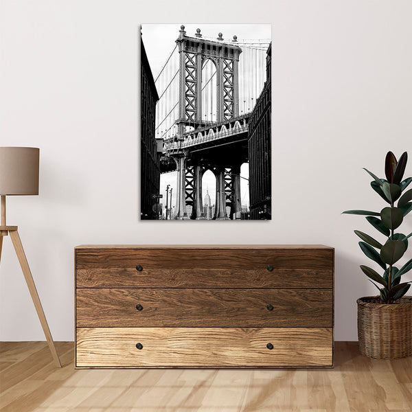 Quadro Stampa su Tela con Telaio in legno panorama new york