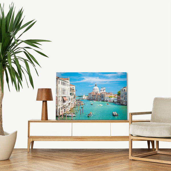 Quadro Stampa su Tela con Telaio in legno panorama venezia